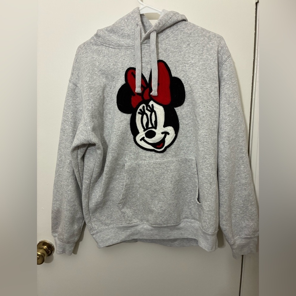 Disney Minnie Mouse pullover hoodie embroidered Size L